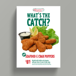 Sammy's Seafood and Crab Poppers Poster